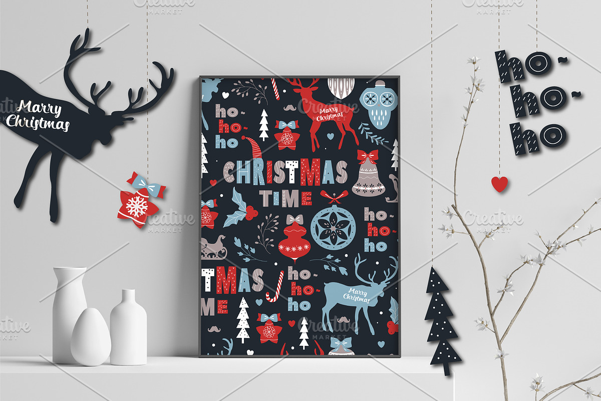 Stylish Christmas patterns, a Pattern Graphic by narinadraban (Photo 2 of 4)