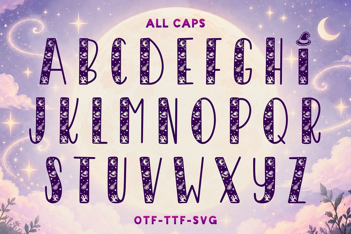 Witch - Halloween Decorative Font, a Symbol Font by AnningArts (Photo 6 of 7)