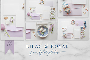 Lilac & Royal Stationery Mockup