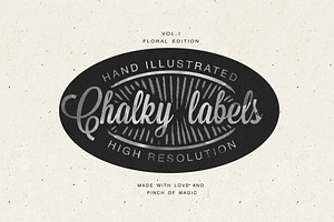 Hand illustrated chalk labels