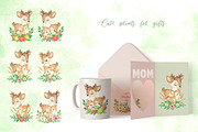 Deer family watercolor clipart., an Animal Illustration by SavinV (Thumbnail 3 of 6)