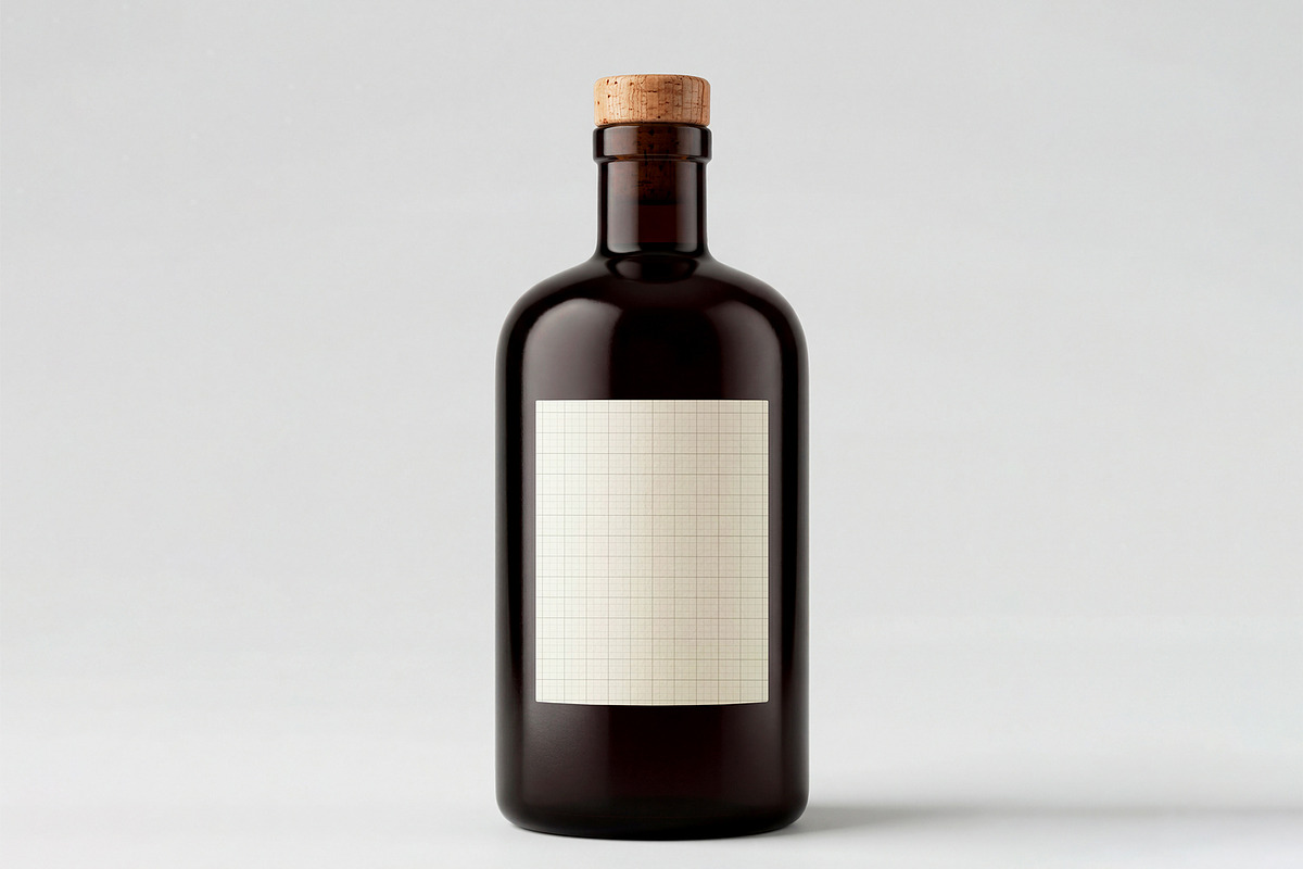 Amber Glass Bottle Label Mockup, a Packaging Mockup by graphypix (Photo 4 of 4)