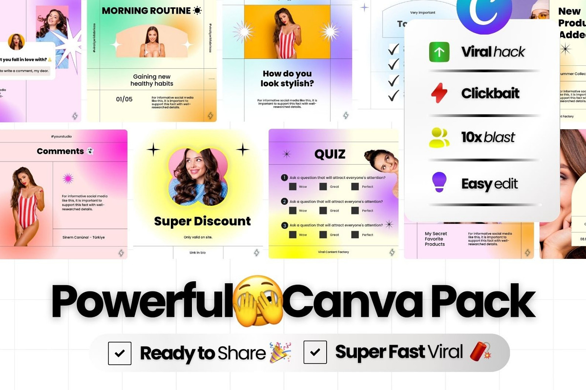 Influencer Canva Templates For IG, a Social Media Template by Virall (Photo 3 of 10)