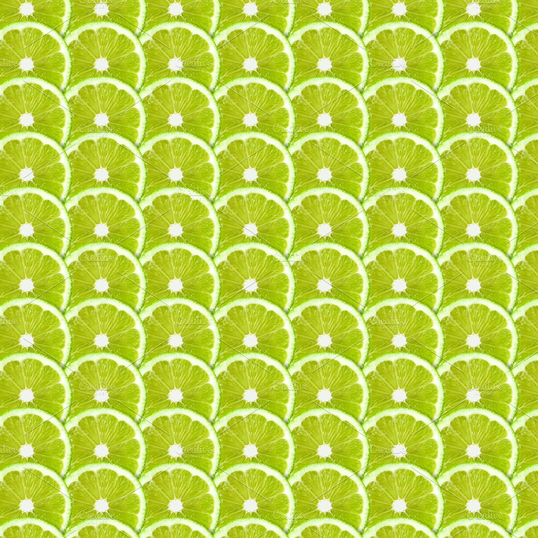 Green lime slices pattern background, a Food & Drink Photo by BOOCYS