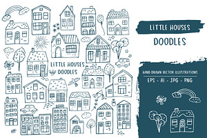 Hand Drawn Little Houses Set