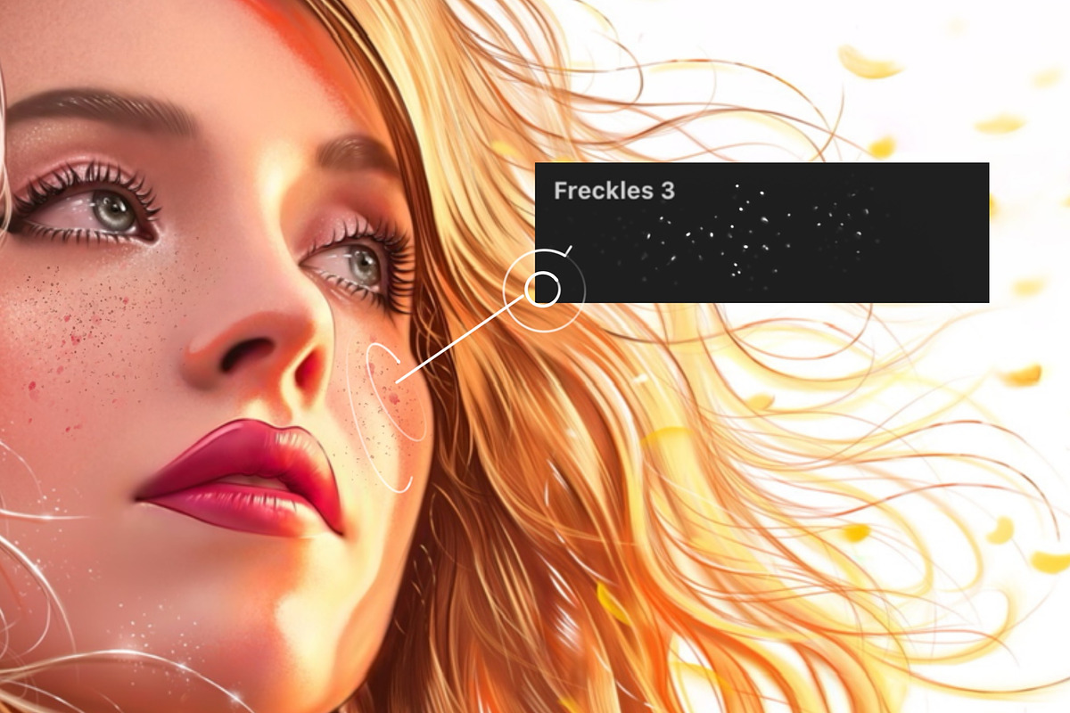 Freckles Brushes for Procreate, a Brush Add-On by vurdembrushes (Photo 4 of 4)