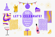 Let's celebrate! Graphics & patterns, a Decorative Illustration by by Margo (Thumbnail 1 of 7)