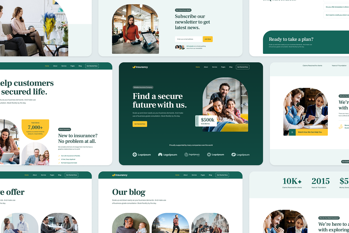 Insurancy - Insurance Figma Template, an UI Kit Template by FinestDevs