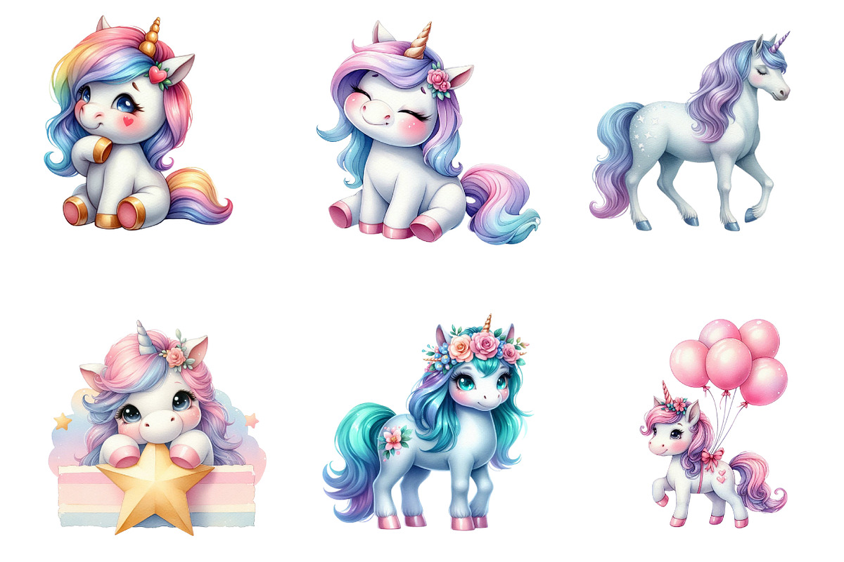 Unicorn Clipart, an Illustration by CreationArt (Photo 2 of 6)