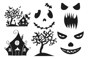 Halloween Elements Silhouette Set 1