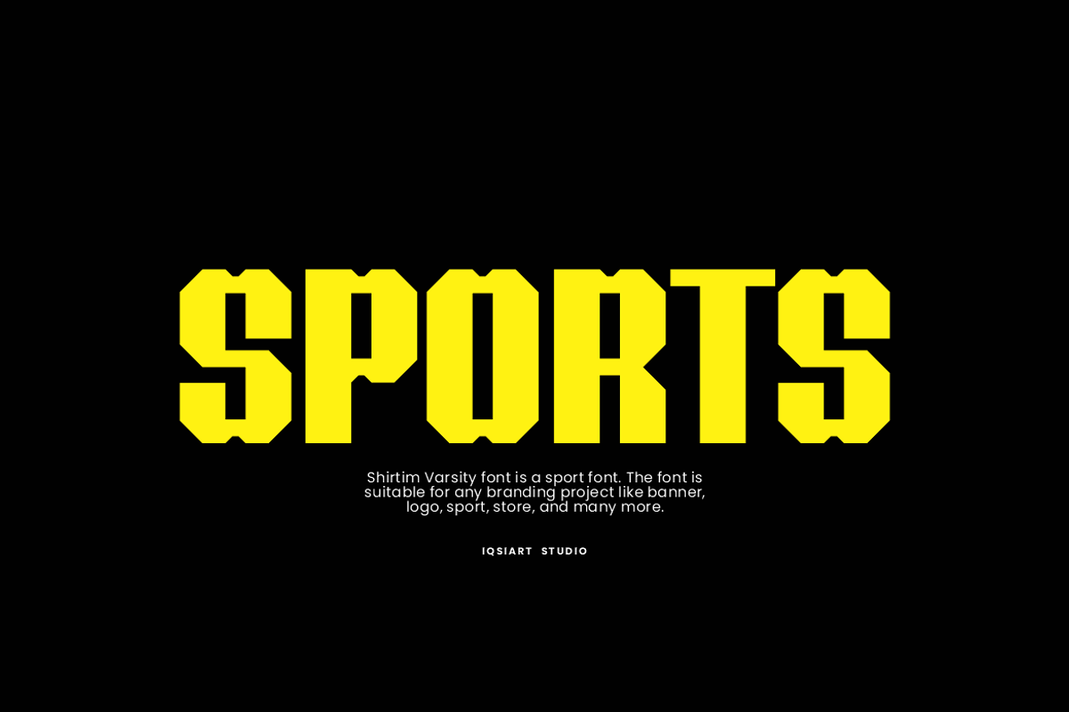 Shirtim Varsity - Sporty Font, a Sans Serif Font by Iqsiart Studio (Photo 2 of 7)