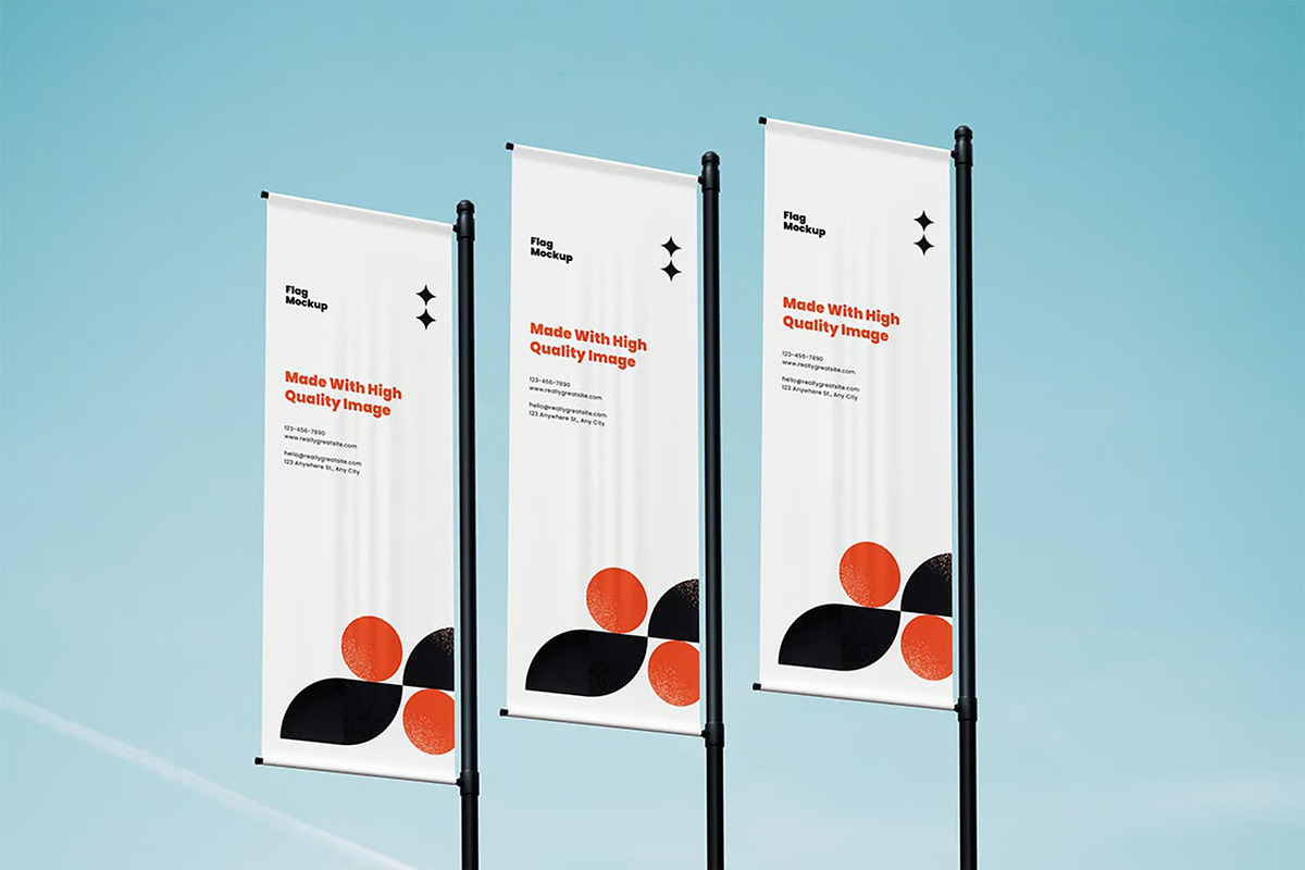 Flag Mockup, an Advertising Mockup by zpackcreative (Photo 2 of 5)