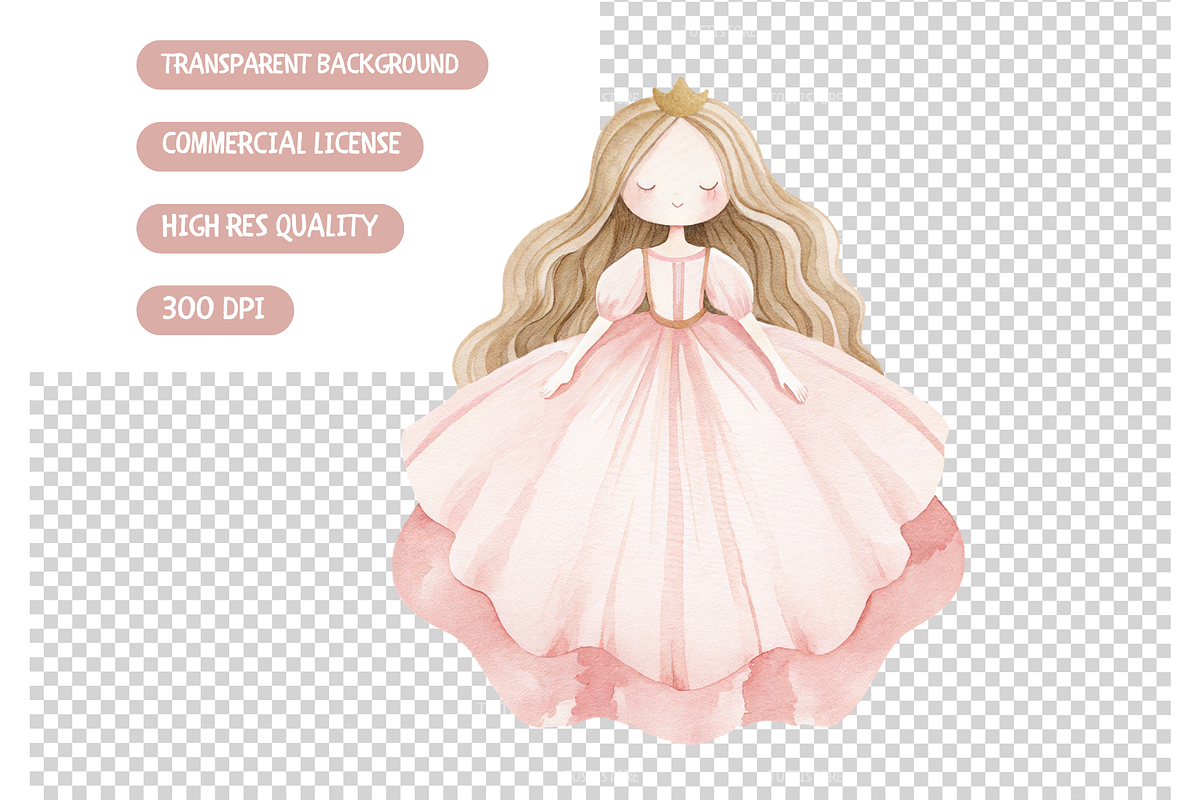 Princess Unicorn Clipart Set, an Illustration by TatiMockup (Photo 5 of 5)