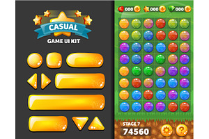 Vector casual glass buttons