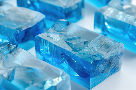 Handmade transparent soap bars on white background, a Beauty & Fashion Photo by AlyaAnd