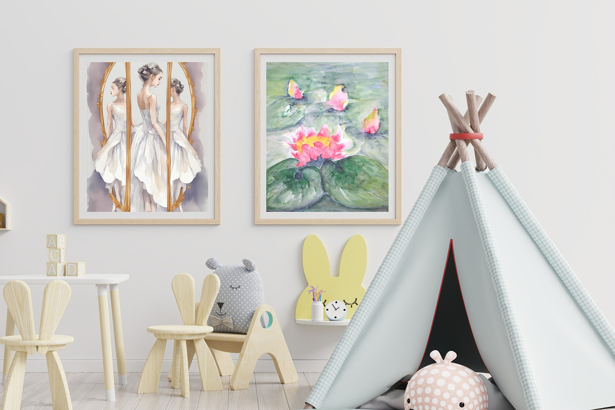 180 Kids Nursery Wall Art Posters, a Poster Template by Design By Hira (Photo 12 of 19)