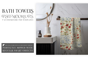 Bath Towels Mockups, a Merchandise Mockup by mock-ups