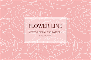 Flower Line Seamless Patterns