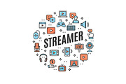 Live Streaming Concept with Icons., an Object Illustration by Vector and Templates (Thumbnail 2 of 2)