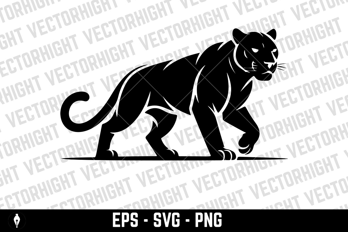 Illustration of a panther or cougar, an Animal Illustration by Vectorhight (Photo 3 of 4)