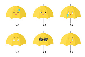 Umbrellas cute yellow funny parasol, an Object Illustration by Lemberg Vector