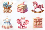 Pink Baby Girl Nursery ClipArt's, an Illustration by RobertsArt (Thumbnail 3 of 7)