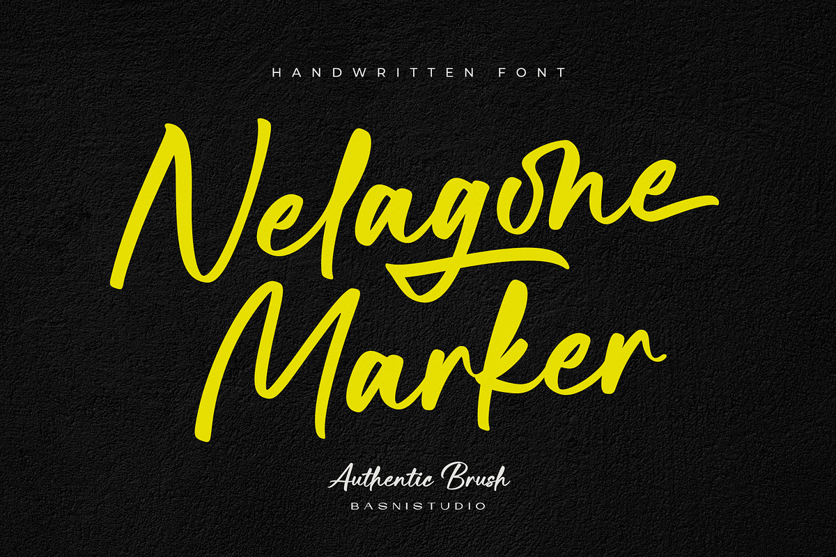 Nelagone Marker – Casual Marker Font, a Handwritten Font by Basnistudio (Photo 1 of 11)