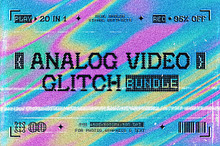 20-in-1 VHS Glitch Effects Bundle by  in Brushes & More