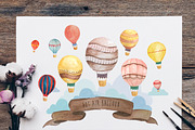Hot Air Balloon Wall Art Bundle, an Illustration by artemyst (Thumbnail 1 of 6)