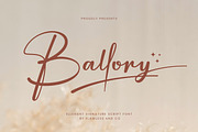 Ballory - Elegant Signature Font, a Script Font by Flawless And Co (Thumbnail 1 of 10)