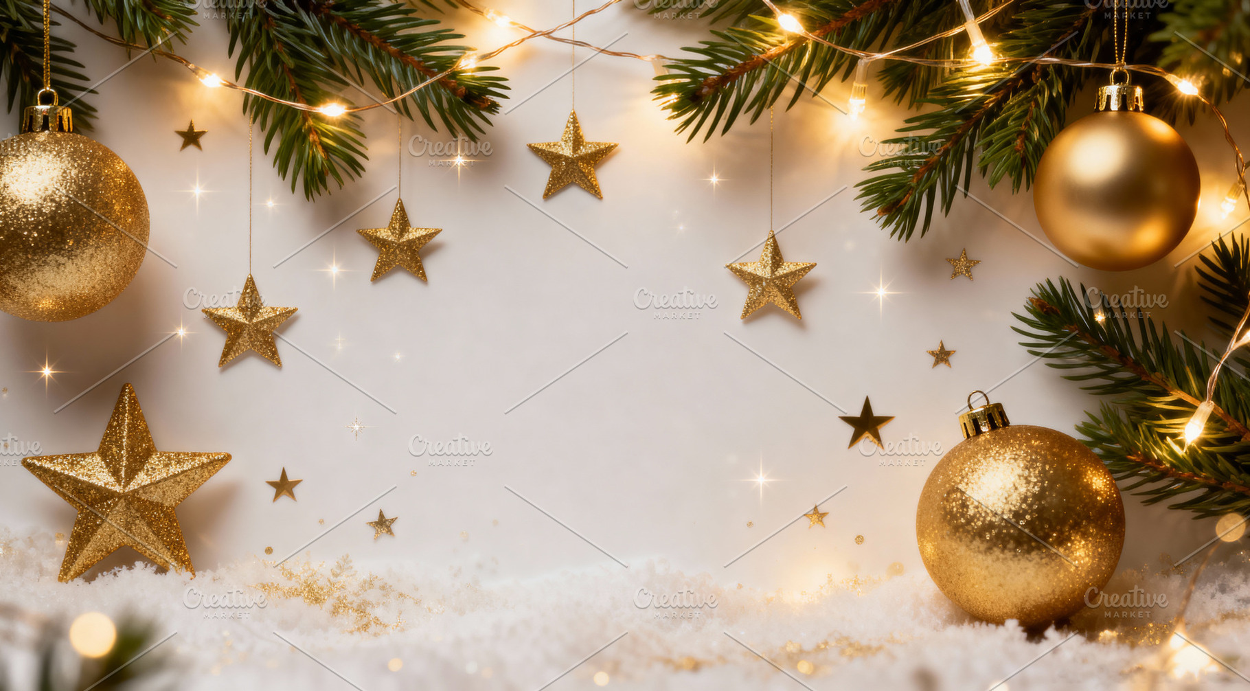 Golden Christmas Elegance Banner, a Wallpaper Photo by Virgo Studio