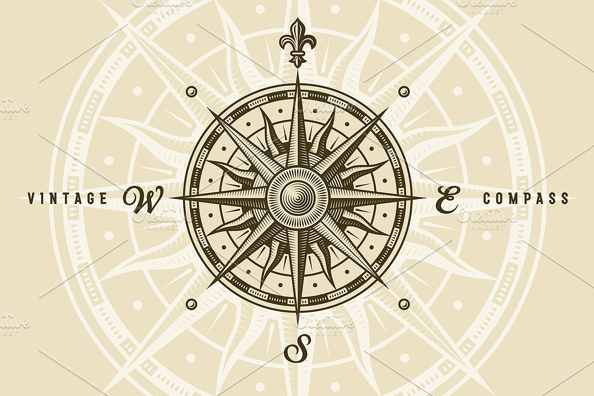 Vintage Compass Rose, an Illustration by Retro Graphics (Photo 1 of 2)