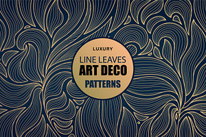 Luxury Line Leaves Art Deco Patterns