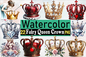 Fairy Queen Crown Sublimation Clipa, an Illustration by SVGArt