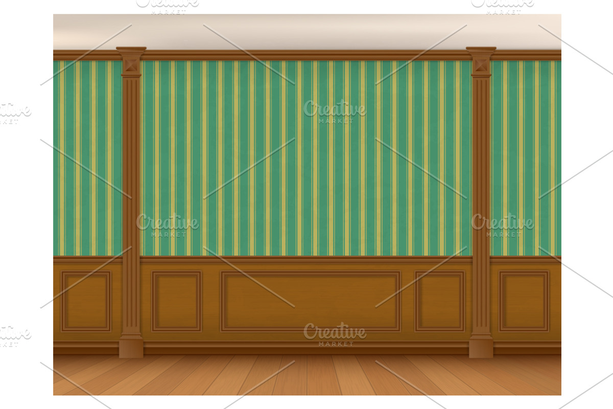 The wall of classic interior. Vector, a Decorative Illustration by belander (Photo 5 of 7)