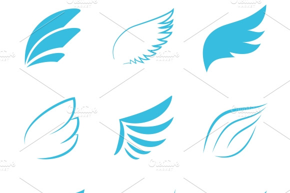 Vector Blue Wings Icons