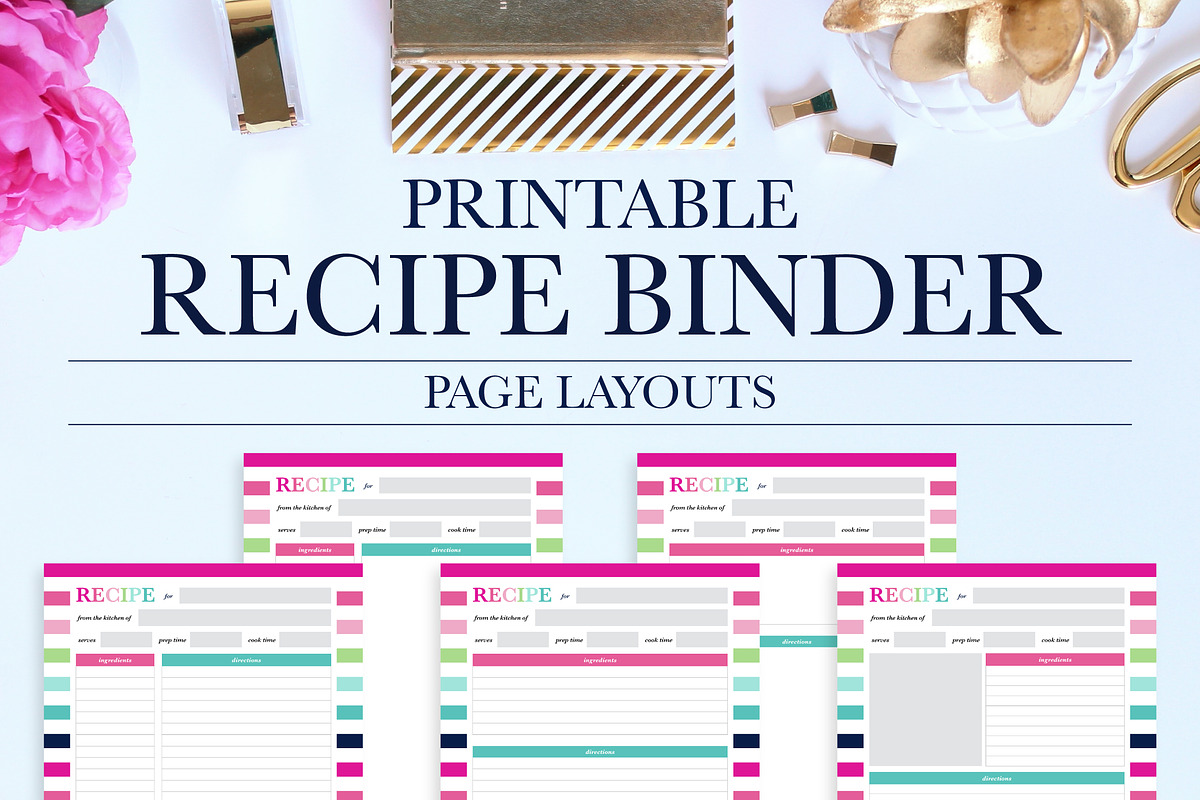 Printable Recipe Binder Kit, a Stationery Template by Jessica Marie Design (Photo 2 of 5)