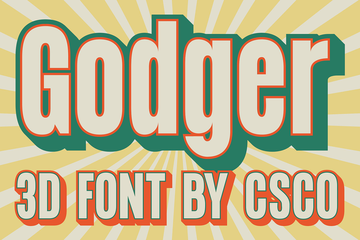 Godger 3D, a Sans Serif Font by Craft Supply Co. (Photo 1 of 8)