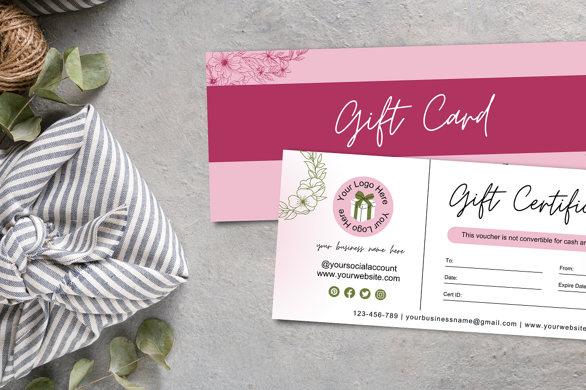 Minimal Gift Certificate Canva Temp, a Print Template by Snapybiz (Photo 9 of 9)