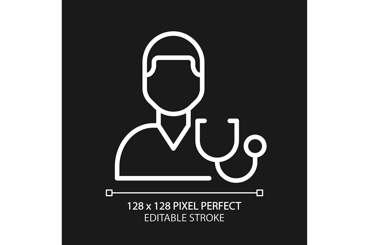 Diagnostics pixel perfect white line, an Outline Icon by IMG Visuals