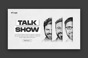 Podcast Talk Show Landscape Banner, a Social Media Template by Saman Osama