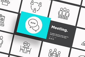 Meeting 16 Thin Line Icons