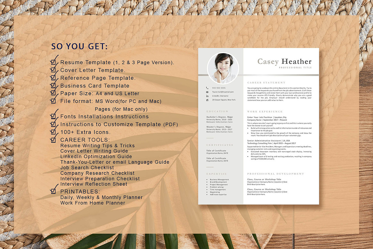 Professional Resume Template, CV, a Resume Template by VictoriousVita (Photo 7 of 8)
