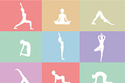 Set of Yoga Poses Vector, a Background Graphic by Svetlana Voloshina (Thumbnail 1 of 4)