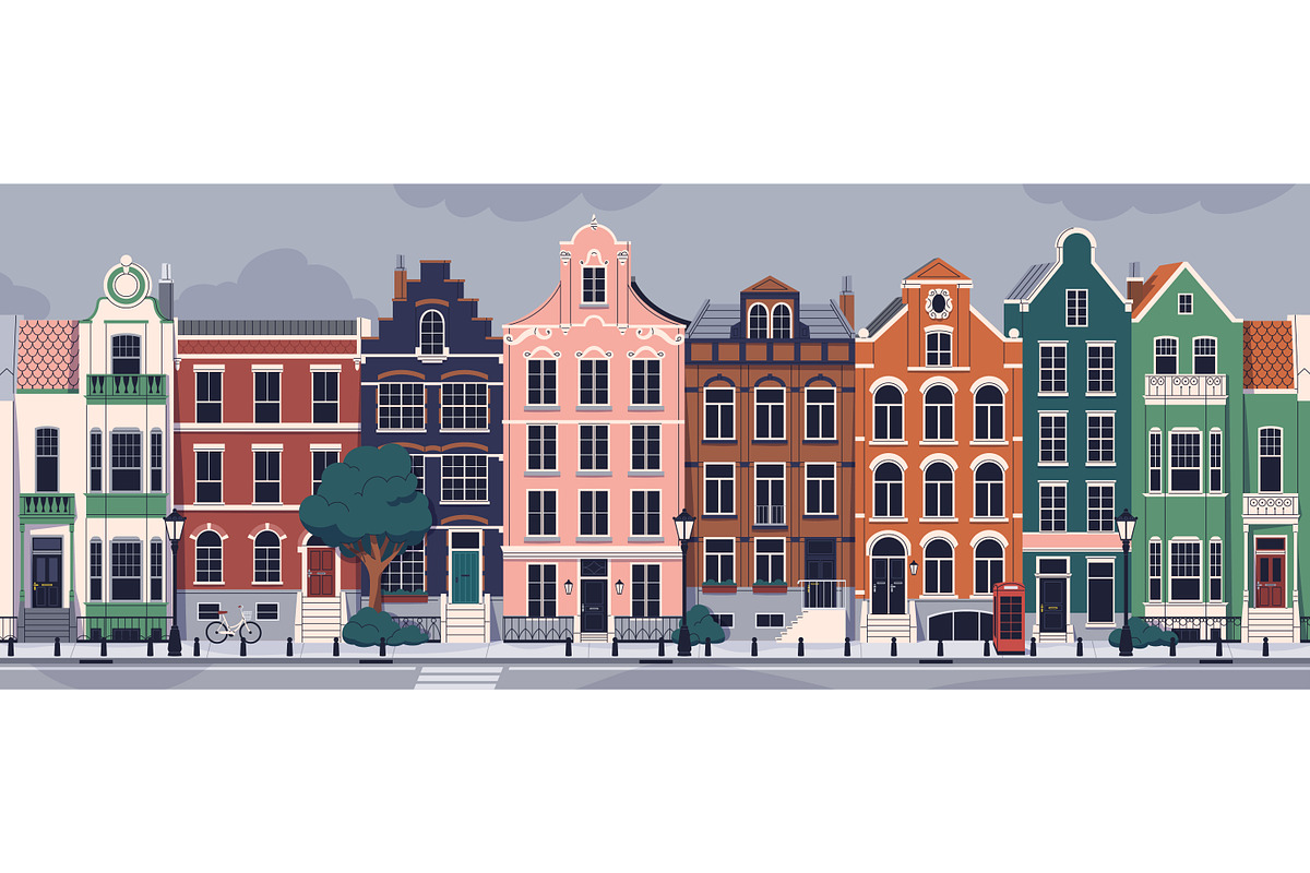 UK town houses row. London homes, a Decorative Illustration by Good Studio (Photo 1 of 2)