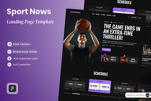 Sportzon - Sport News Landing Page, a Landing Page Template by SLAB! Design
