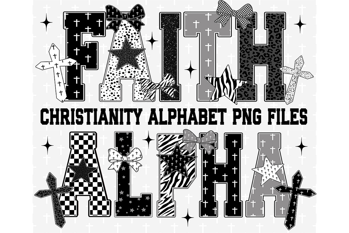 Christian Faith Alphabet PNG Bundle, an Object Graphic by RETROVIBZDESIGNS (Photo 1 of 10)