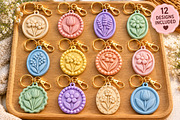 12 Flower Keychain STL Designs, an Object 3D Model by Layerology (Thumbnail 2 of 3)