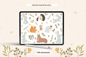 Sweet Woodland Animals And Floral