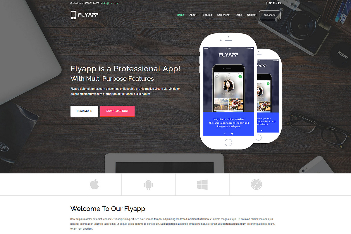 Flyapp - Bootstrap Landing Page, a HTML Template by Stylextheme (Photo 2 of 2)
